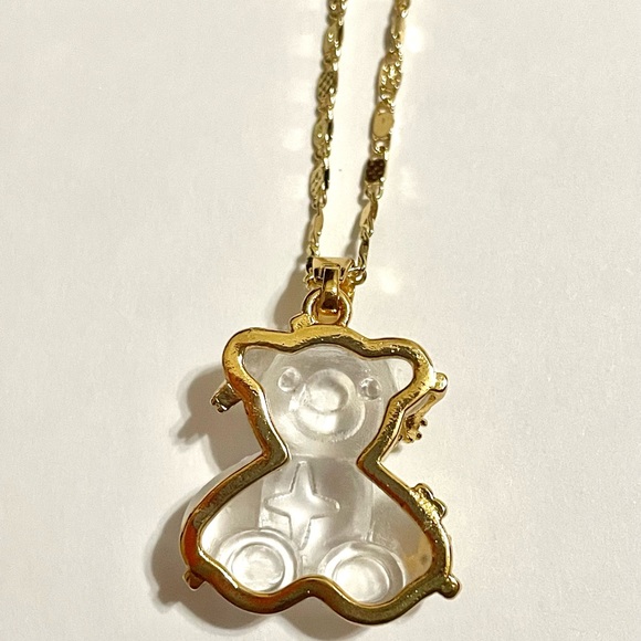 Resin Starry Teddy Bear Pendant Necklace - Picture 2 of 9